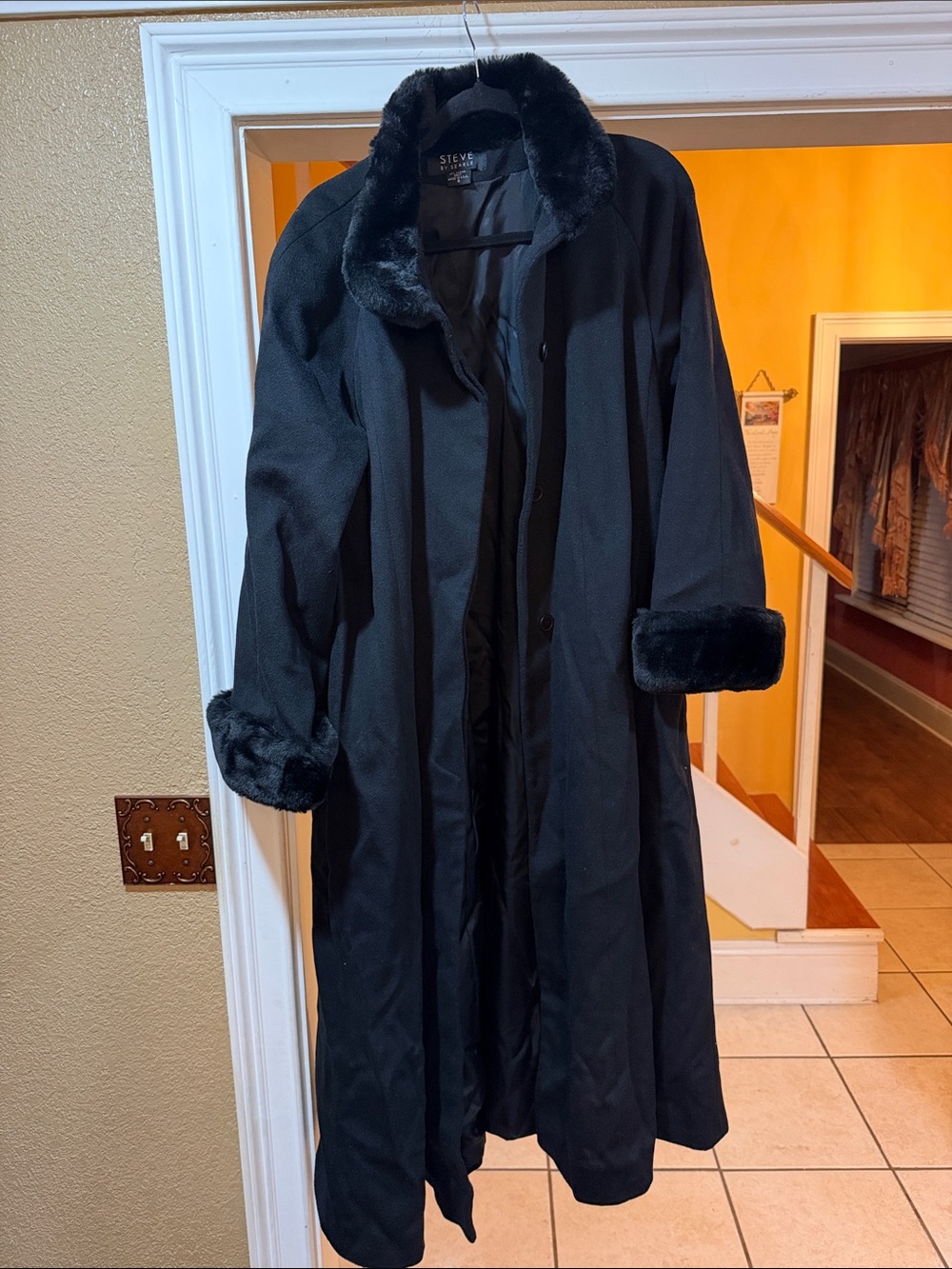 Steve by Searle Black Long Coat